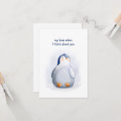バレンタインデースイートキュートベビーペンギンカード カード (正面/裏面インサイチュ)