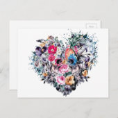 バレンタインデースカルとハート シーズンポストカード (正面/裏面)