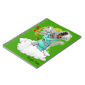 バレンタインデーススモキーグレイかわいい猫 ノートブック (左側)