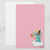 バレンタインデーススモキーグレイかわいい猫 便箋 (正面/裏面)