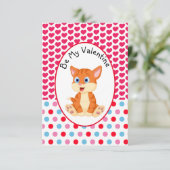 バレンタインデーストライプのの子どものカードになる 出欠カード (スタンド正面)