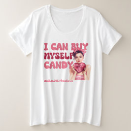 バレンタインデーセルフラブ プラスサイズTシャツ
