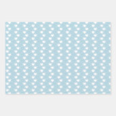 バレンタインデーソフトブルー白ハート赤ちゃんシャワー ラッピングペーパーシート (正面2)