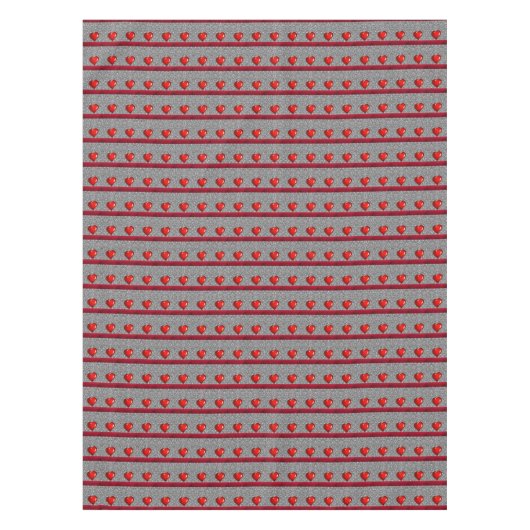 バレンタインデータブレクロスハート テーブルクロス (正面)