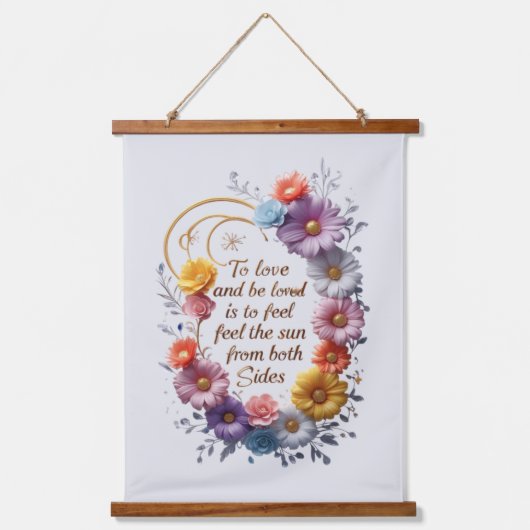 バレンタインデータペストリーと愛の引用文金ゴールド 吊り下げ型タペストリー (正面)