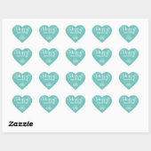 バレンタインデーターコイズハートシール1.5"x1.5" ハートシール (シート)