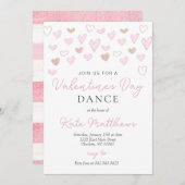 バレンタインデーダンスのご招待 招待状 (正面/裏面)