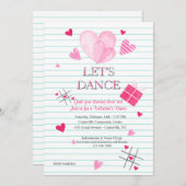 バレンタインデーダンスパーティーの招待状 招待状 (正面/裏面)