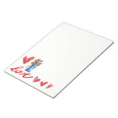 バレンタインデーチューリップフラワーズハート ノートパッド (アングル)