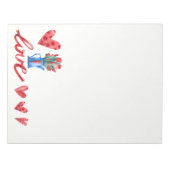 バレンタインデーチューリップフラワーズハート ノートパッド (正面)