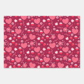 バレンタインデーチョコレートカップケーキイチゴ ラッピングペーパーシート (正面2)