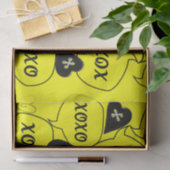 バレンタインデーティッシュペーパークソイエローブラック 薄葉紙 (ギフト)