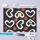 バレンタインデーティッシュペーパーハート 薄葉紙 (クラフト)