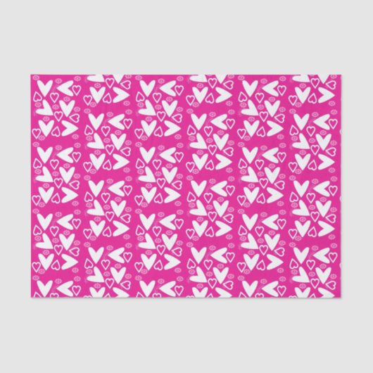 バレンタインデーティッシュペーパーホワイトハート 薄葉紙 (正面)