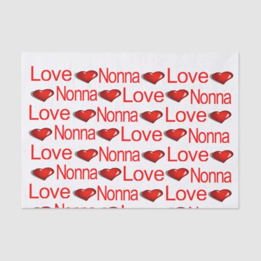 バレンタインデーティッシュペーパーラブノンナレッドハート 薄葉紙 (正面)