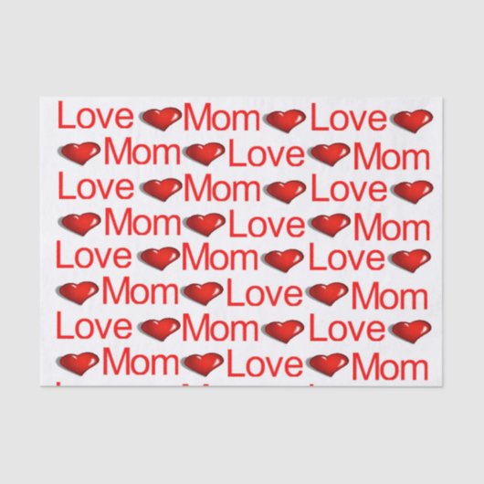 バレンタインデーティッシュペーパーラブママ赤いハート 薄葉紙 (正面)