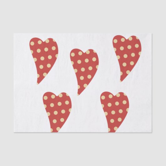 バレンタインデーティッシュペーパー赤いハート 薄葉紙 (正面)