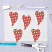 バレンタインデーティッシュペーパー赤いハート 薄葉紙 (クラフト)