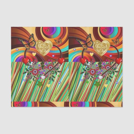 バレンタインデーティッシュペーパー 薄葉紙 (正面)