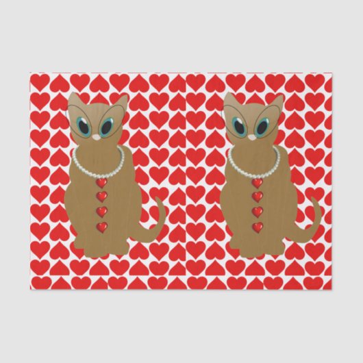 バレンタインデーティッシュペーパー 薄葉紙 (正面)