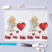 バレンタインデーティッシュペーパー 薄葉紙 (クラフト)