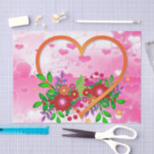 バレンタインデーティッシュペーパー 薄葉紙 (クラフト)