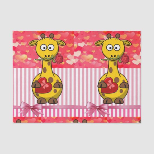 バレンタインデーティッシュペーパー 薄葉紙 (正面)