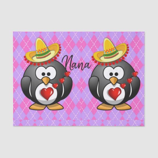 バレンタインデーティッシュペーパー 薄葉紙 (正面)