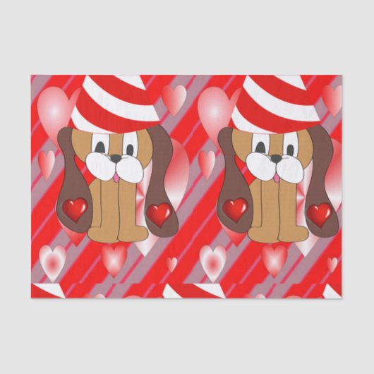 バレンタインデーティッシュペーパー 薄葉紙 (正面)