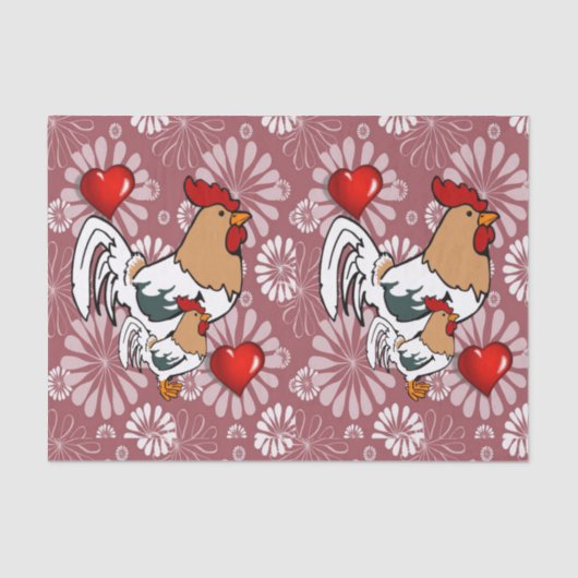 バレンタインデーティッシュペーパー 薄葉紙 (正面)