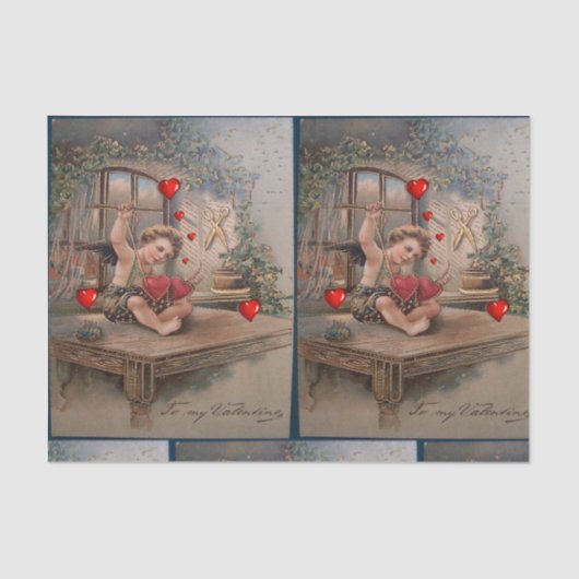 バレンタインデーティッシュペーパー 薄葉紙 (正面)