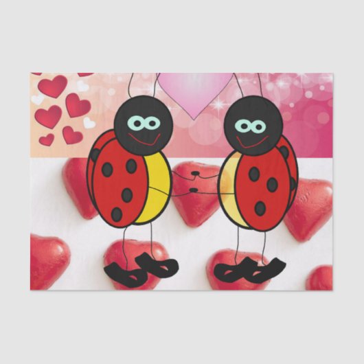 バレンタインデーティッシュペーパー 薄葉紙 (正面)