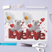 バレンタインデーティッシュペーパー 薄葉紙 (クラフト)