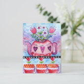 バレンタインデーティーポット&お洒落ハート シーズンポストカード (スタンド正面)