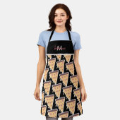 バレンタインデーテーマハートピザパターンエプロン エプロン (着用した状態)