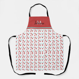 バレンタインデーテーマハート紙吹雪パターン エプロン