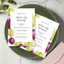 バレンタインデーディナーパーティーウォーターカラーベットロット シーズンカード