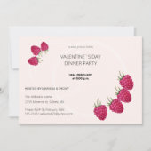 バレンタインデーディナーパーティーウォーターカラーラズベリー シーズンカード (正面)