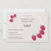 バレンタインデーディナーパーティーウォーターカラーラズベリー シーズンカード (正面)
