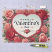 バレンタインデーデザインとバラとハート 薄葉紙 (クラフト)