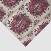 バレンタインデーデザインとバラとハート 薄葉紙 (詳細)