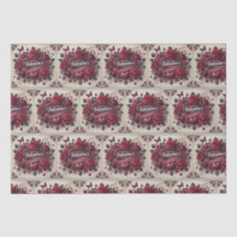 バレンタインデーデザインとバラとハート 薄葉紙