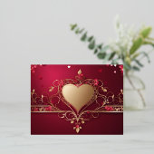 バレンタインデーデザイン 箔シーズンポストカード (立ち正面)