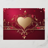 バレンタインデーデザイン 箔シーズンポストカード (正面)