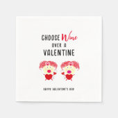 バレンタインデーデーにワインをパーティー スタンダードカクテルナプキン (正面)