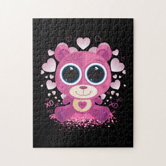 バレンタインデートテディベア ジグソーパズル (縦)