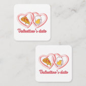 バレンタインデートピザビール スクエア名刺 (正面/裏面)