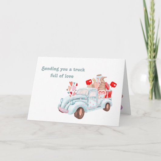 バレンタインデートラックパーソナライズされた名札 シーズンカード (正面)