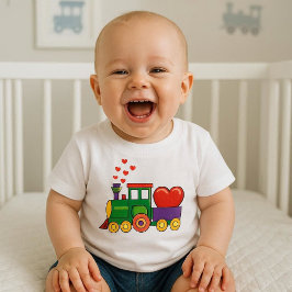 バレンタインデートレインTシャツ ベビー 男の子 ベビーTシャツ