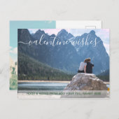 バレンタインデートレンディータイポグラフィ写真の追加 シーズンポストカード (正面/裏面)